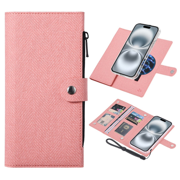 For iPhone 16 Plus ViLi GBS-C Series MagSafe Magnetic RFID Leather Flip Phone Case(Pink)