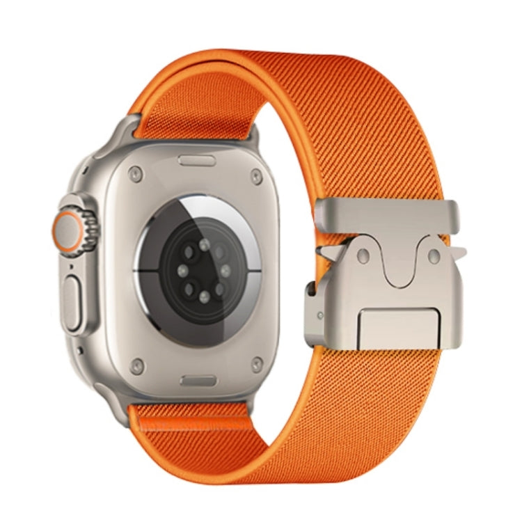 For Apple Watch 46mm / 49mm / 45mm / 44mm Parachute Buckle Elastic Nylon Watch Band(Orange)