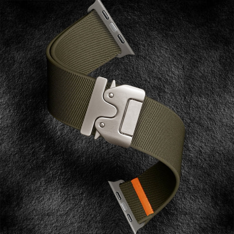 For Apple Watch 42mm / 41mm / 40mm / 38mm Parachute Buckle Elastic Nylon Watch Band(Army Green) - free shipping - PMc TechLife - Order now!