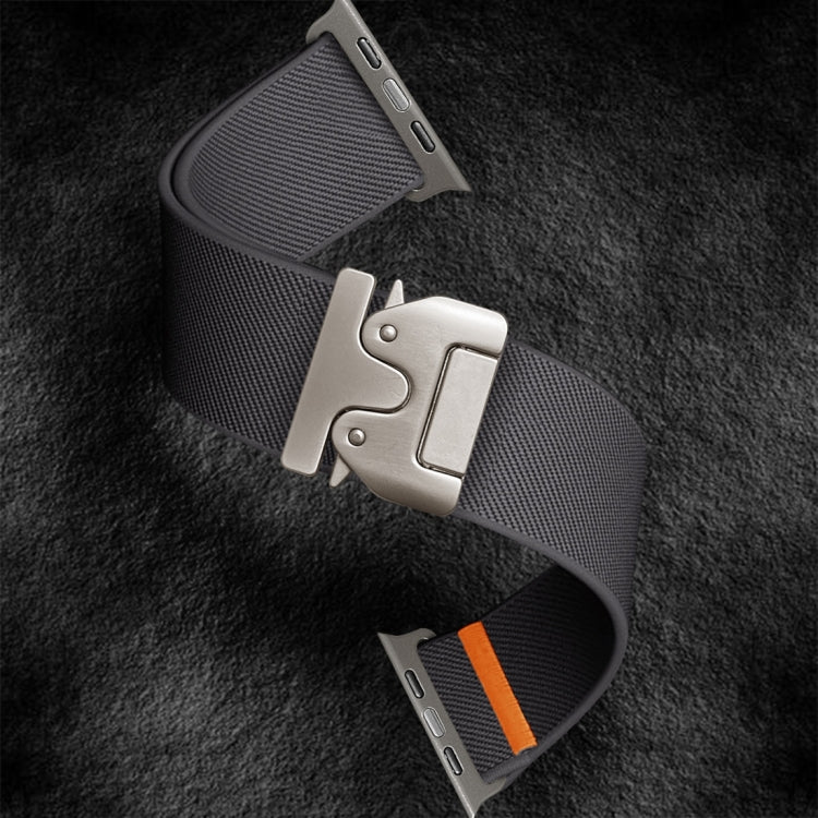 For Apple Watch 42mm / 41mm / 40mm / 38mm Parachute Buckle Elastic Nylon Watch Band(Dark Grey)