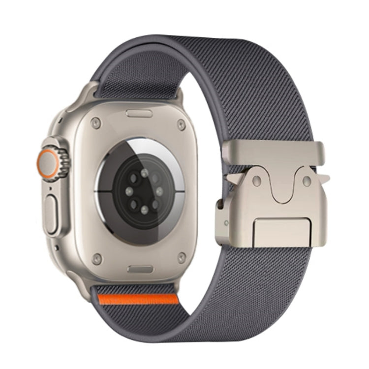 For Apple Watch 42mm / 41mm / 40mm / 38mm Parachute Buckle Elastic Nylon Watch Band(Dark Grey)