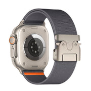 For Apple Watch 42mm / 41mm / 40mm / 38mm Parachute Buckle Elastic Nylon Watch Band(Dark Grey)