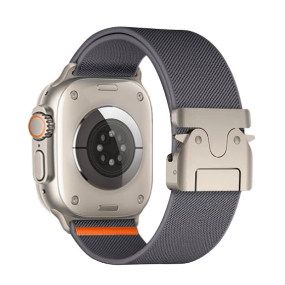 For Apple Watch 42mm / 41mm / 40mm / 38mm Parachute Buckle Elastic Nylon Watch Band(Dark Grey)