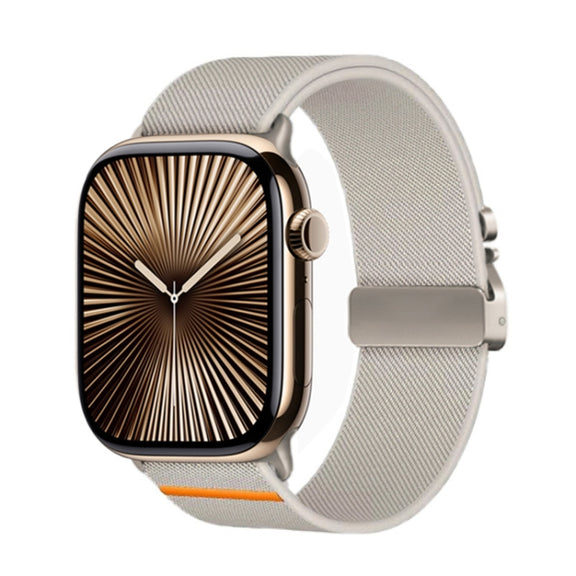 For Apple Watch 42mm / 41mm / 40mm / 38mm Parachute Buckle Elastic Nylon Watch Band(Starlight)