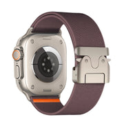For Apple Watch 42mm / 41mm / 40mm / 38mm Parachute Buckle Elastic Nylon Watch Band(Smoky Purple)
