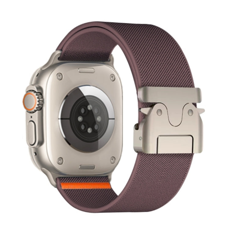 For Apple Watch 42mm / 41mm / 40mm / 38mm Parachute Buckle Elastic Nylon Watch Band(Smoky Purple)
