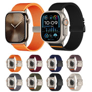 For Apple Watch 46mm / 49mm / 45mm / 44mm Parachute Buckle Elastic Nylon Watch Band(Orange)