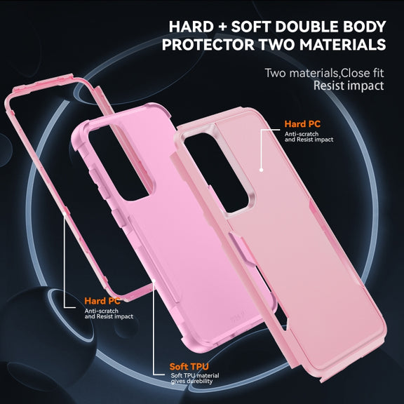 For Samsung Galaxy S25 5G TPU + PC Shockproof Protective Phone Case(Pink)