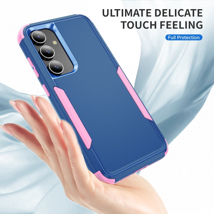 For Samsung Galaxy S25 5G TPU + PC Shockproof Protective Phone Case(Royal Blue + Pink)