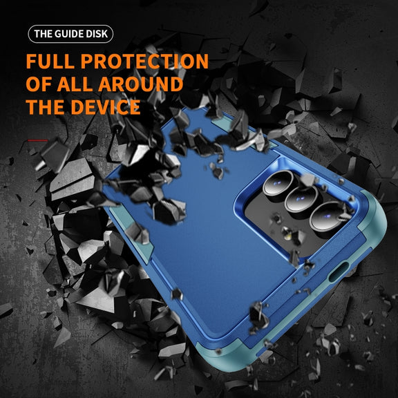 For Samsung Galaxy S25 5G TPU + PC Shockproof Protective Phone Case(Royal Blue + Grey Green)