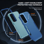 For Samsung Galaxy S25 5G TPU + PC Shockproof Protective Phone Case(Royal Blue + Grey Green)