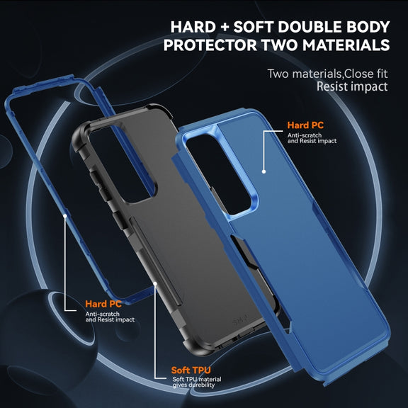For Samsung Galaxy S25 5G TPU + PC Shockproof Protective Phone Case(Royal Blue + Black)