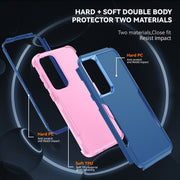 For Samsung Galaxy S25+ 5G TPU + PC Shockproof Protective Phone Case(Royal Blue + Pink)