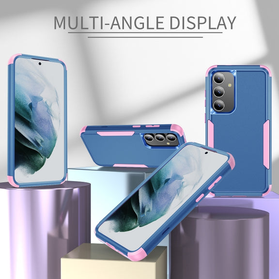 For Samsung Galaxy S25+ 5G TPU + PC Shockproof Protective Phone Case(Royal Blue + Pink)