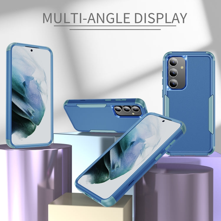 For Samsung Galaxy S25+ 5G TPU + PC Shockproof Protective Phone Case(Royal Blue + Grey Green)