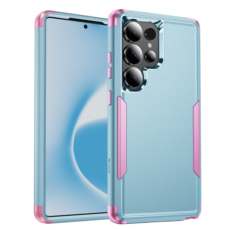 For Samsung Galaxy S25 Ultra 5G TPU + PC Shockproof Protective Phone Case(Grey Green + Pink) - Galaxy S25 Ultra 5G Cases by PMC TechLife | Online Shopping South Africa | PMC TechLife | Buy Now Pay Later Mobicred