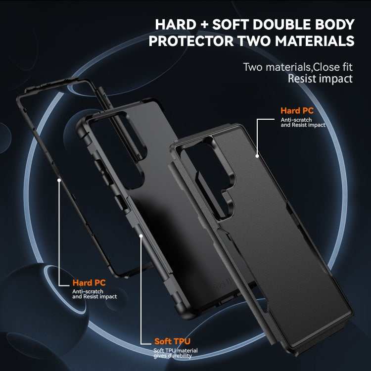 For Samsung Galaxy S25 Ultra 5G TPU + PC Shockproof Protective Phone Case(Black) - Galaxy S25 Ultra 5G Cases by PMC Jewellery | Online Shopping South Africa | PMC Jewellery | Buy Now Pay Later Mobicred