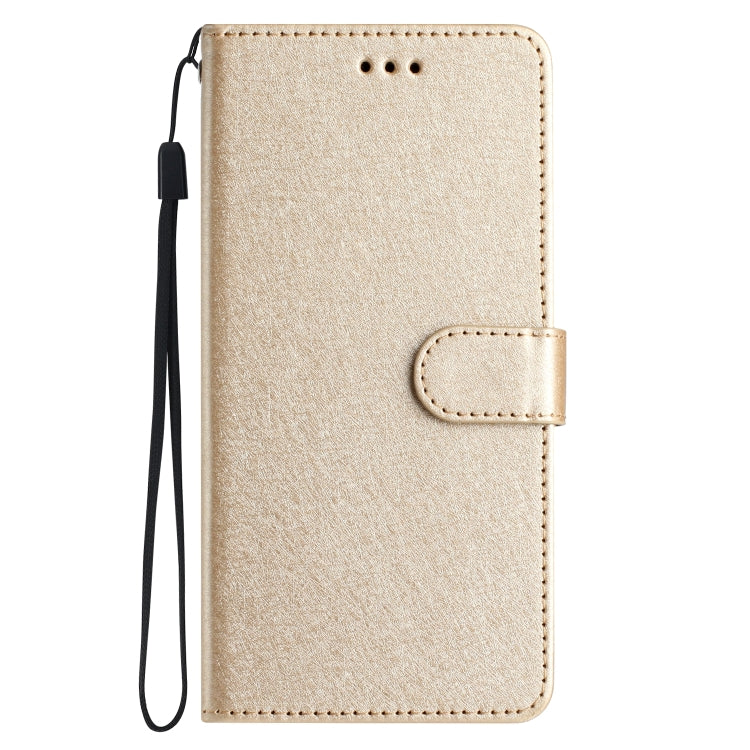For Samsung Galaxy S25 5G Silk Texture Horizontal Flip Leather Phone Case(Gold)