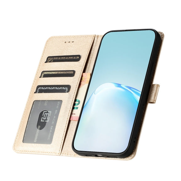 For Samsung Galaxy S25 5G Silk Texture Horizontal Flip Leather Phone Case(Gold)