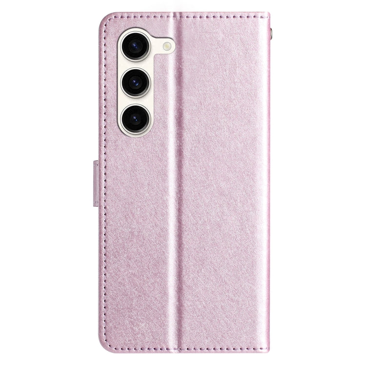 For Samsung Galaxy S25 5G Silk Texture Horizontal Flip Leather Phone Case(Rose Pink)