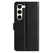 For Samsung Galaxy S25+ 5G Silk Texture Horizontal Flip Leather Phone Case(Black)