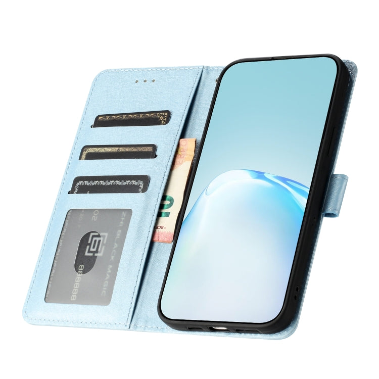 For Samsung Galaxy S25+ 5G Silk Texture Horizontal Flip Leather Phone Case(Light Blue)