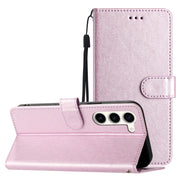 For Samsung Galaxy S25+ 5G Silk Texture Horizontal Flip Leather Phone Case(Rose Pink)
