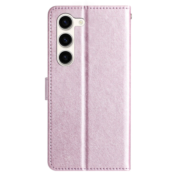 For Samsung Galaxy S25+ 5G Silk Texture Horizontal Flip Leather Phone Case(Rose Pink)