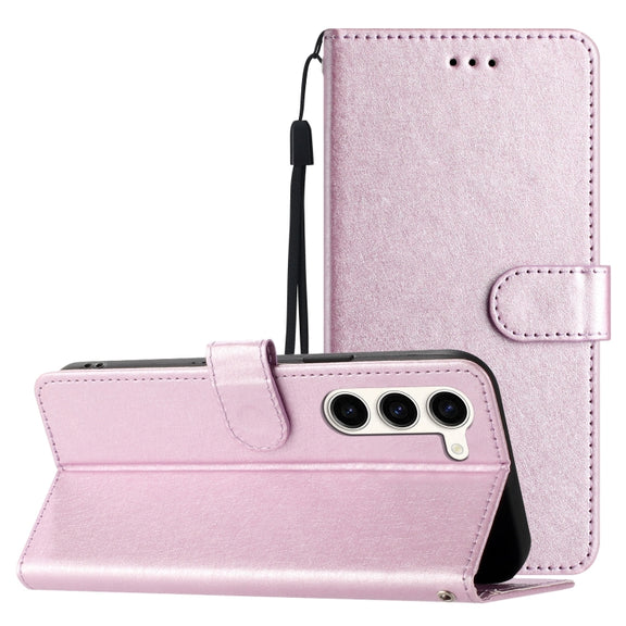For Samsung Galaxy S25+ 5G Silk Texture Horizontal Flip Leather Phone Case(Rose Pink)
