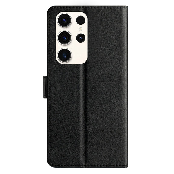 For Samsung Galaxy S25 Ultra 5G Silk Texture Horizontal Flip Leather Phone Case(Black)