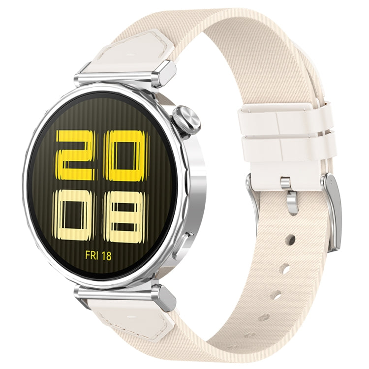 For Huawei Watch GT 5 41mm / GT 5 Pro 42mm Stitched Nylon Denim Watch Band(White) - Watch Bands by PMc TechLife | Online Shopping South Africa | PMc TechLife | Buy Now Pay Later Mobicred