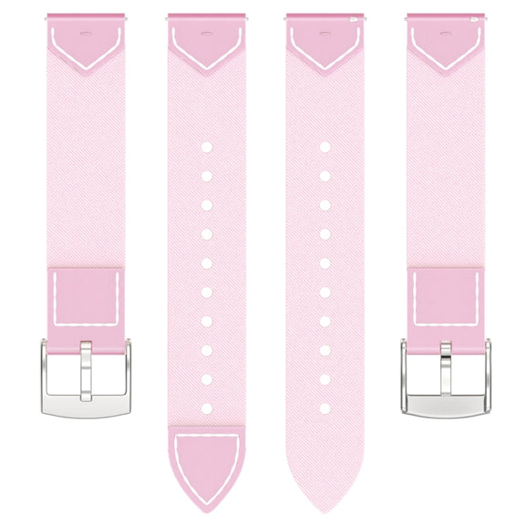 For Huawei Watch GT 5 41mm / GT 5 Pro 42mm Stitched Nylon Denim Watch Band(Pink)