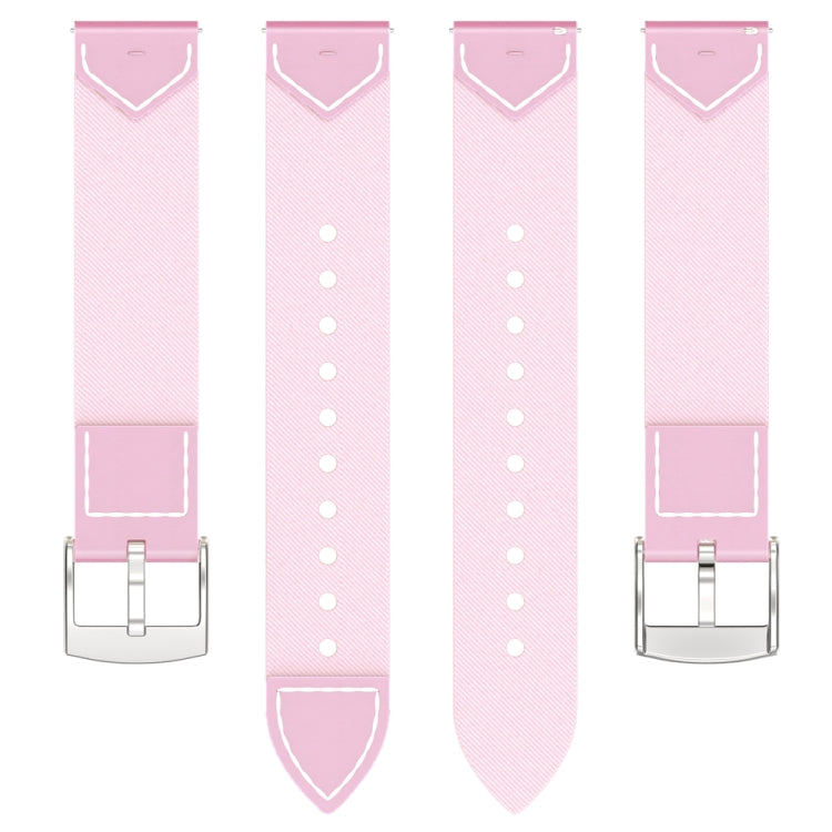 For Huawei Watch GT 5 41mm / GT 5 Pro 42mm Stitched Nylon Denim Watch Band(Pink)