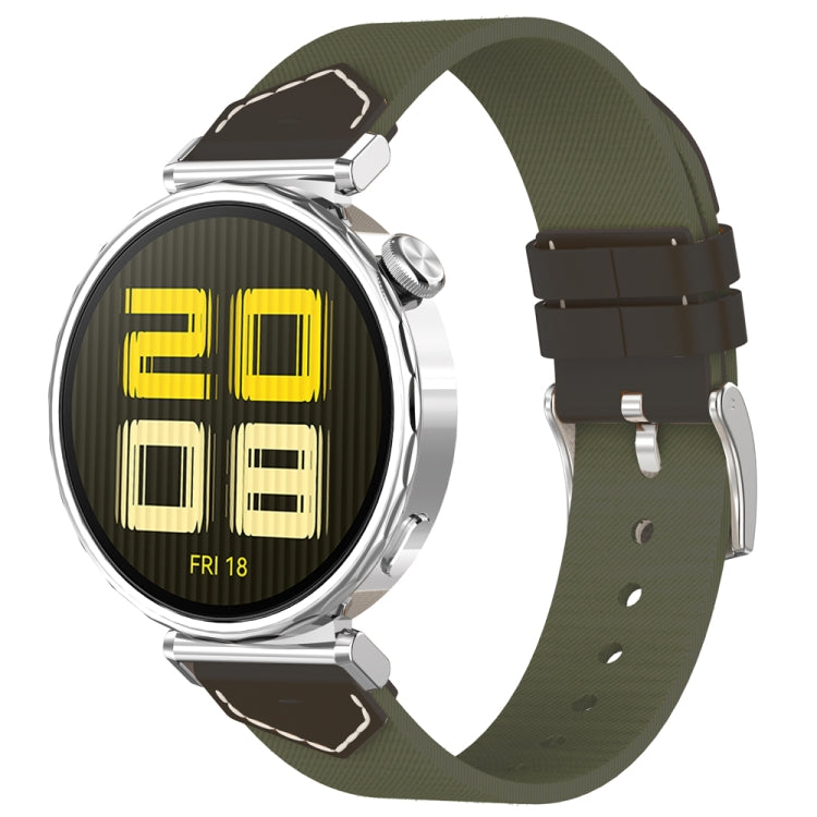 For Huawei Watch GT 5 41mm / GT 5 Pro 42mm Stitched Nylon Denim Watch Band(Black Grey) - Watch Bands by PMc TechLife | Online Shopping South Africa | PMc TechLife | Buy Now Pay Later Mobicred