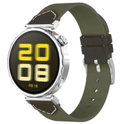 For Huawei Watch GT 5 41mm / GT 5 Pro 42mm Stitched Nylon Denim Watch Band(Black Grey)