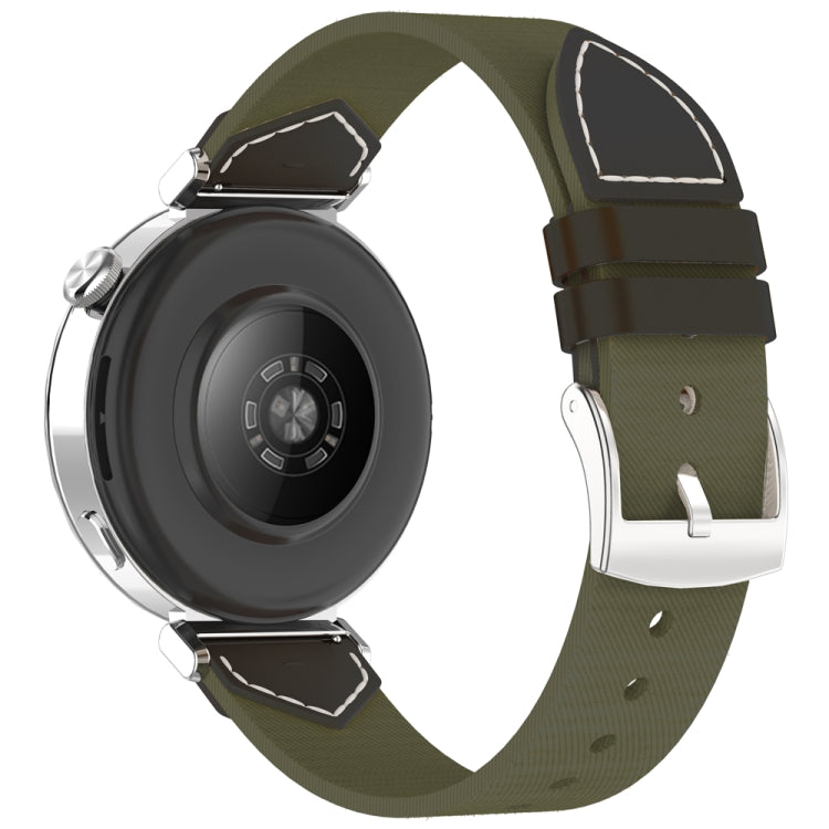 For Huawei Watch GT 5 41mm / GT 5 Pro 42mm Stitched Nylon Denim Watch Band(Black Grey)