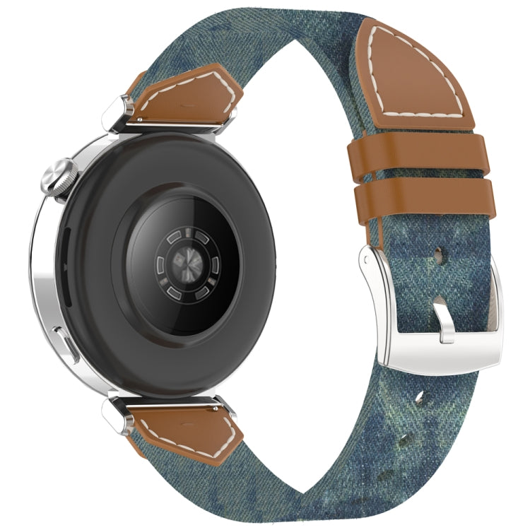For Huawei Watch GT 5 41mm / GT 5 Pro 42mm Stitched Nylon Denim Watch Band(Denim Blue)
