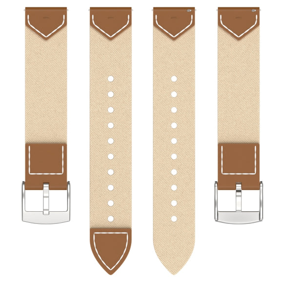 For Huawei Watch GT 5 41mm / GT 5 Pro 42mm Stitched Nylon Denim Watch Band(Brown Apricot)