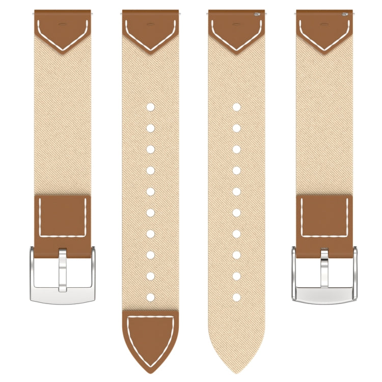 For Huawei Watch GT 5 41mm / GT 5 Pro 42mm Stitched Nylon Denim Watch Band(Brown Apricot)