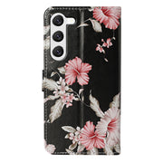 For Samsung Galaxy S25 5G Colored Drawing Marble Pattern Leather Phone Case(Azalea)