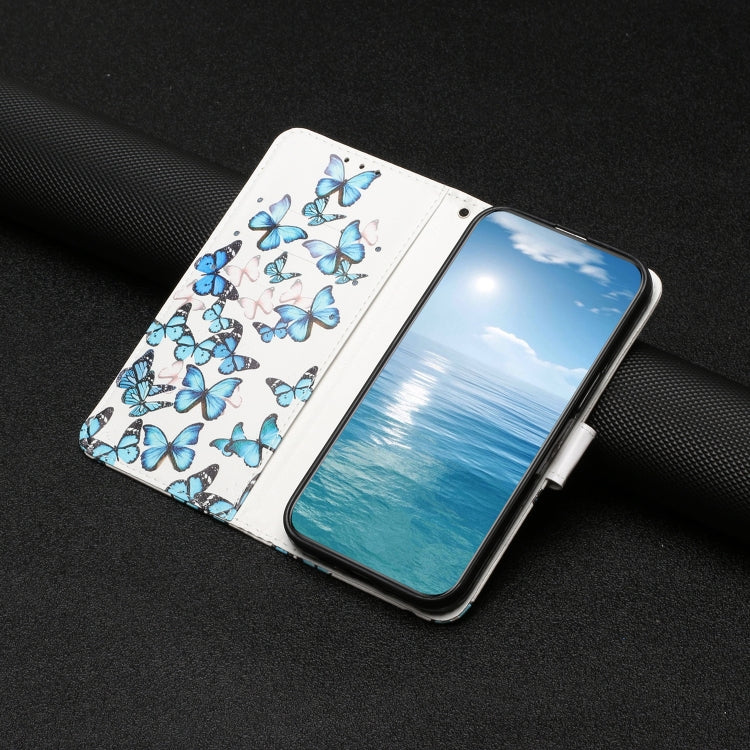 For Samsung Galaxy S25+ 5G Colored Drawing Marble Pattern Leather Phone Case(Little Blue Butterflies) - free shipping - PMC Jewellery - Order now!