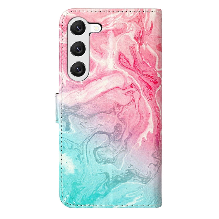 For Samsung Galaxy S25+ 5G Colored Drawing Marble Pattern Leather Phone Case(Pink Green Marble) - Galaxy S25+ 5G Cases by PMC Jewellery | Online Shopping South Africa | PMC Jewellery | Buy Now Pay Later Mobicred