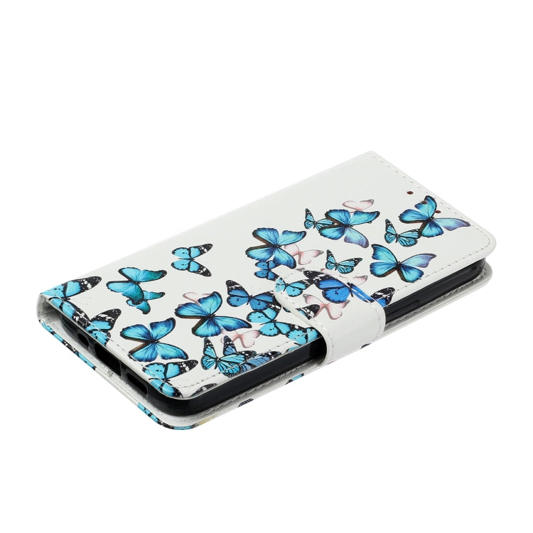 For Samsung Galaxy S25 Ultra 5G Colored Drawing Marble Pattern Leather Phone Case(Little Blue Butterflies) - Galaxy S25 Ultra 5G Cases by PMC Jewellery | Online Shopping South Africa | PMC Jewellery | Buy Now Pay Later Mobicred