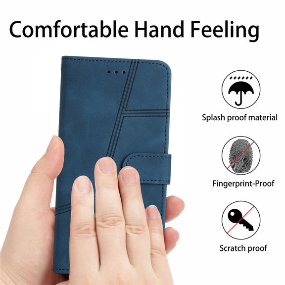 For Samsung Galaxy S25 5G Skin-feel Stitching Leather Phone Case(Blue)