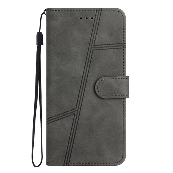For Samsung Galaxy S25+ 5G Skin-feel Stitching Leather Phone Case(Grey)