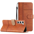 For Samsung Galaxy S25 5G Cowhide Texture Stitching Leather Phone Case(Brown) - Galaxy S25 5G Cases by PMC Jewellery | Online Shopping South Africa | PMC Jewellery | Buy Now Pay Later Mobicred