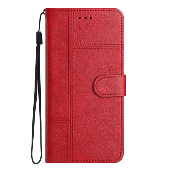 For Samsung Galaxy S25+ 5G Cowhide Texture Stitching Leather Phone Case(Red)