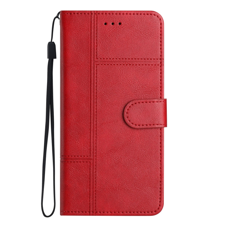 For Samsung Galaxy S25 Ultra 5G Cowhide Texture Stitching Leather Phone Case(Red)