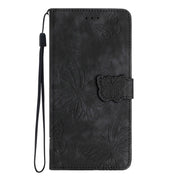 For Samsung Galaxy S25 5G Skin-feel Embossed Butterfly Leather Phone Case(Black)