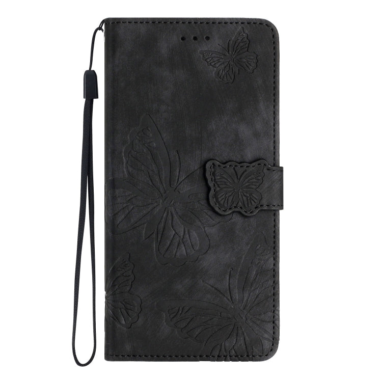 For Samsung Galaxy S25+ 5G Skin-feel Embossed Butterfly Leather Phone Case(Black) - Galaxy S25+ 5G Cases by PMC Jewellery | Online Shopping South Africa | PMC Jewellery | Buy Now Pay Later Mobicred